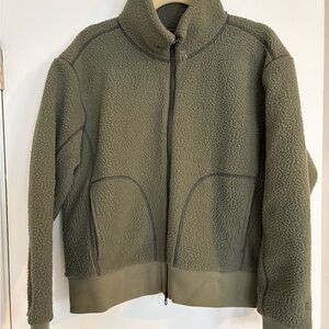 Everlane Sage Green Sherpa Fleece Jacket